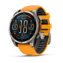 Часы Garmin Fenix 8 47mm Amoled Sapphire Titanium Orange 010-02904-11