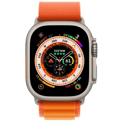 Часы Apple Watch Ultra GPS+Cellular 49 мм Titanium Case Orange MQEV3 Alpine Loop L фото 2