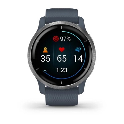 Часы Garmin Venu 2 Silver granite blue 010-02430-10 фото 2