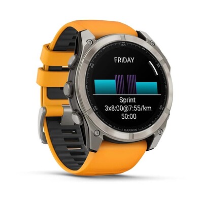 Часы Garmin Fenix 8 51mm Amoled Sapphire Titanium Spark Orange 010-02905-11 фото 3